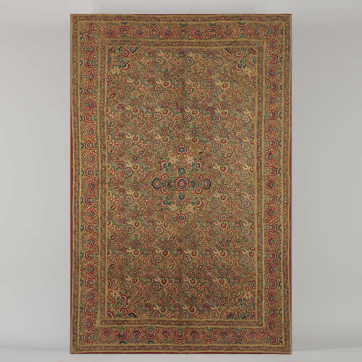 Floor-spread or coverlet with floral embroidery